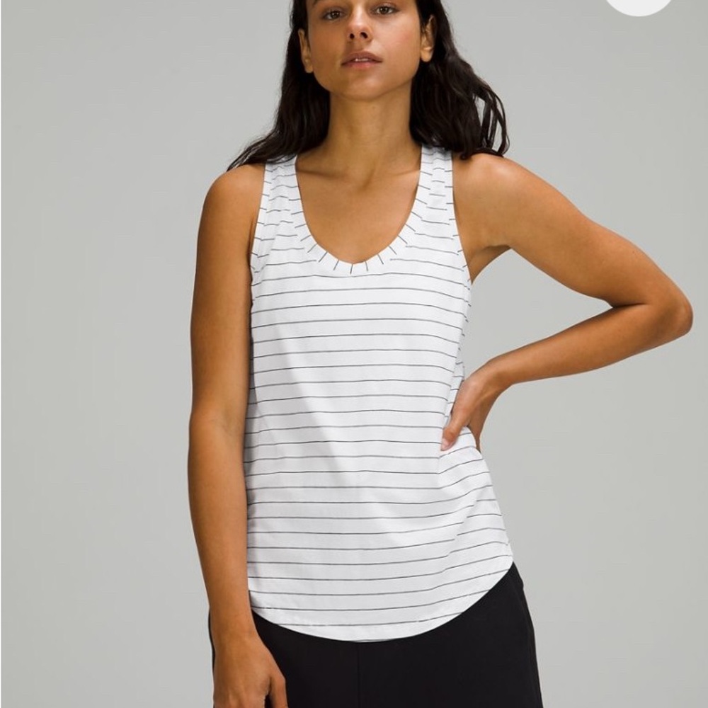 Lululemon Athletica White Sleeveless Fitted Tank Top